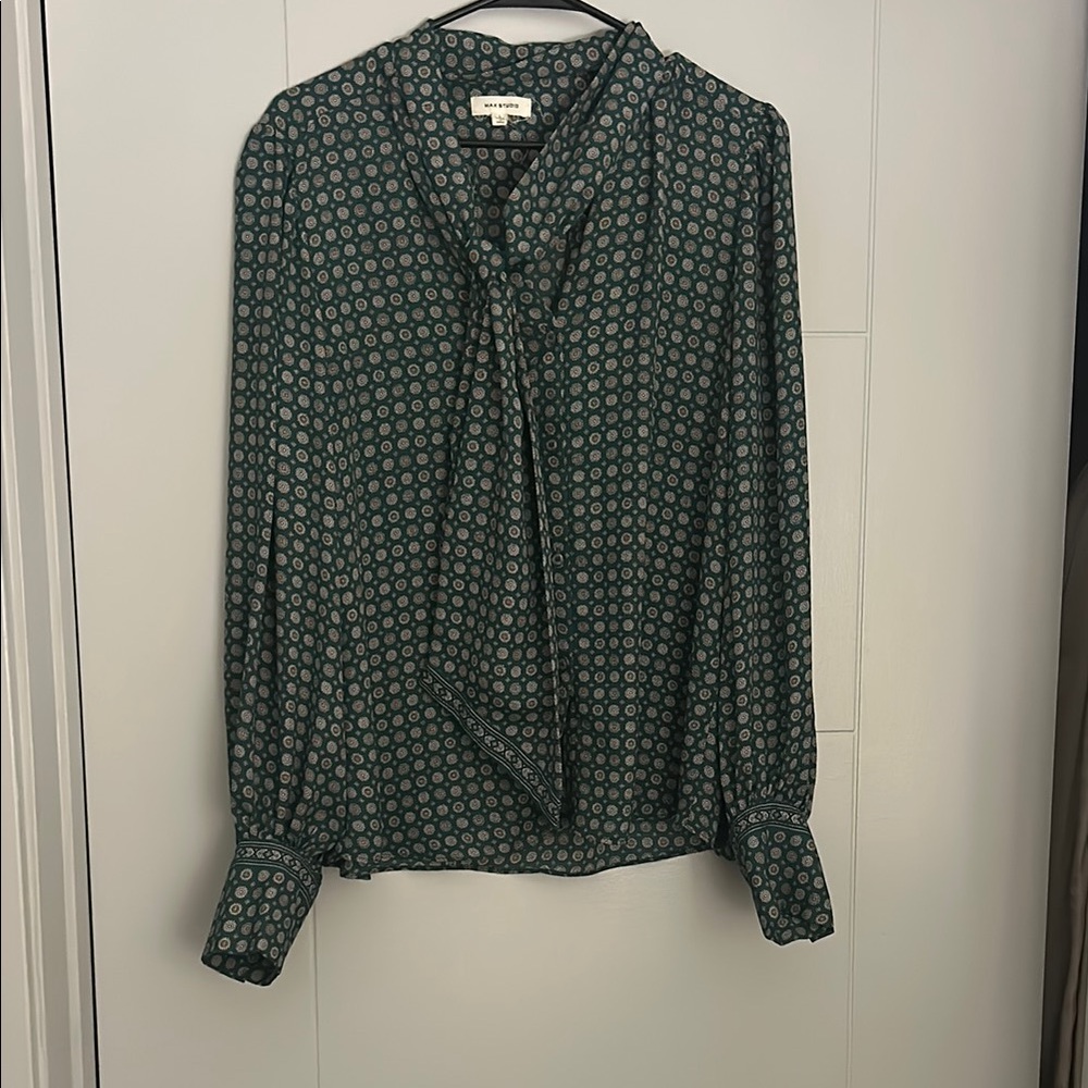Green Patterned Women's Top
